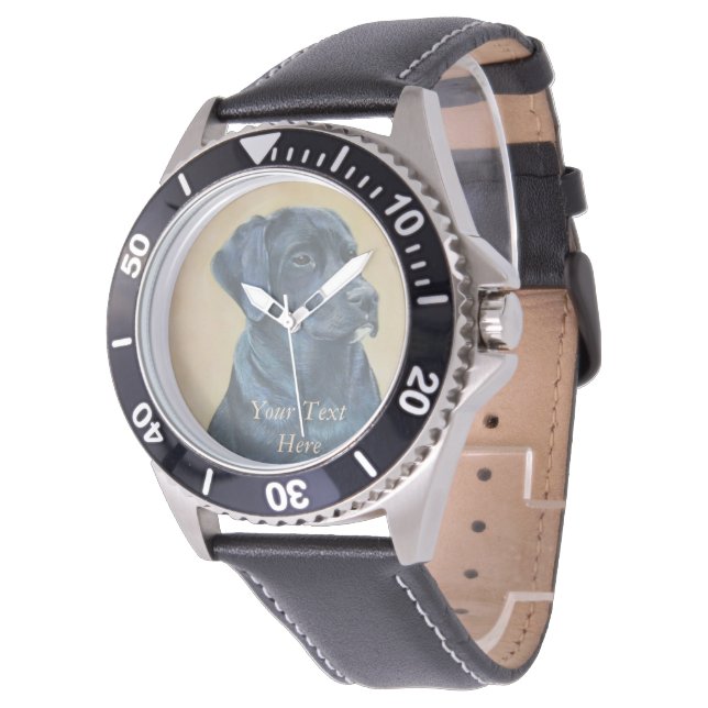 lifelike portrait picture of black labrador dog watch (Angled)