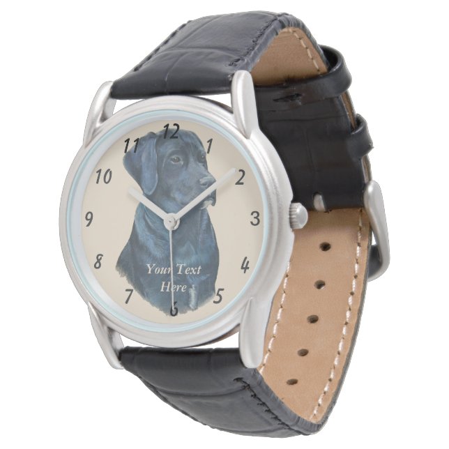lifelike portrait picture of black labrador dog watch (Angled)