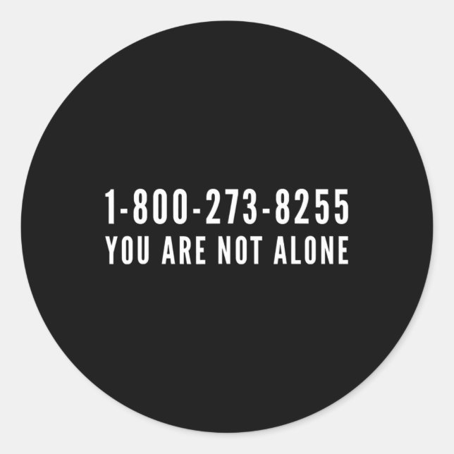 Lifeline 1-800-273-8255 Suicide Prevention Help Li Classic Round Sticker (Front)