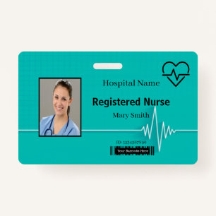 Lifeline Heartbeat Medical Photo ID Badge