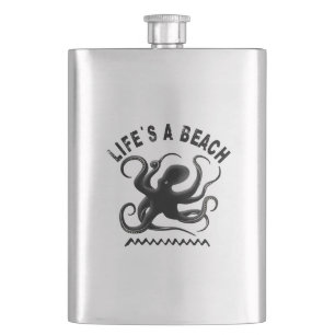 Life's a Beach - Funny Summer Quote Hip Flask