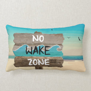 LIFE'S A BEACH: NO WAKE ZONE LUMBAR PILLOW