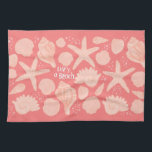 Life's A Beach Pink Seashells on Pink Kitchen Towel<br><div class="desc">Decorate your kitchen with this seashells dish towel. Makes a great housewarming or wedding gift! 
You can customize it and add text too.
Check my shop for lots more colours and patterns!</div>