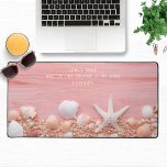 Life's A Beach Quote Seashells Personalized Name Desk Mat<br><div class="desc">Life's A Beach Quote Seashells Personalized Name Desk Mat features seashells on a rustic pink wooden background with the text "Life's a beach, and I'm just playing in the sand" with your personalized name below in modern calligraphy script typography. Perfect gift for family and friends for birthday, Christmas, Mother's Day,...</div>