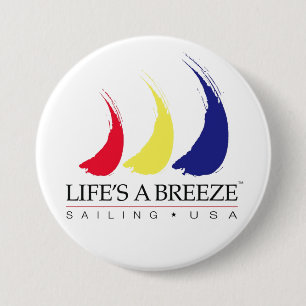 Life's a Breeze®_Paint-The-Wind_Sailing USA butto 3 Inch Round Button