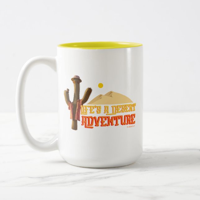 Life's a Desert Adventure Two-Tone Coffee Mug (Left)