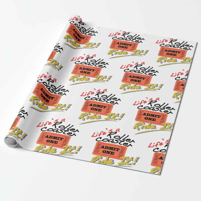 Life's A Roller Coaster Wrapping Paper (Unrolled)