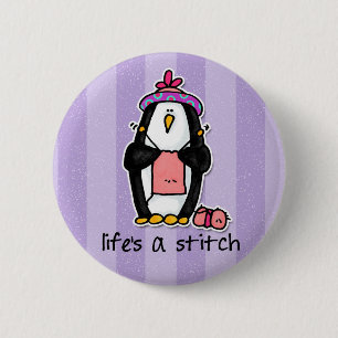 life's a stitch 2 inch round button