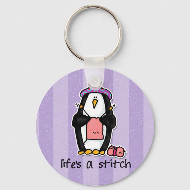 life's a stitch keychain (Front)