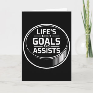 Life's About Goals And Ists Ice Hockey Puck Player Card
