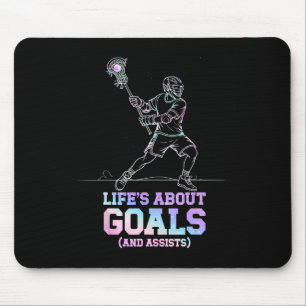 Life's About Goals And Ists Lax Lover Funny Lacros Mouse Pad