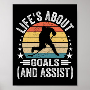 Life's About Goals Hockey Player Ice Hockey Youth  Poster