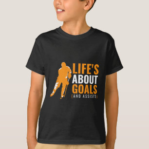 Life's About Goals Ice Hockey Shirt For Boys Ice H