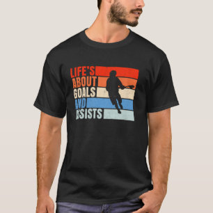Life's About Goals Lacrosse Player Youth Men Boys T-Shirt