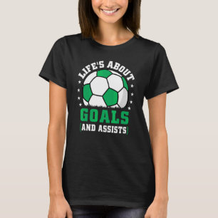 Life's About Goals Retro Vintage Soccer Player Boy T-Shirt