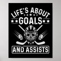 Life's About Goals Youth Ice Hockey Boys Kids 
