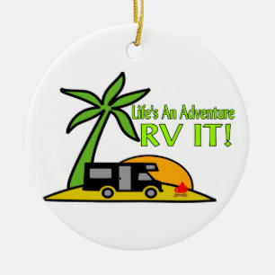 Life's An Adventure So RV It Ceramic Ornament
