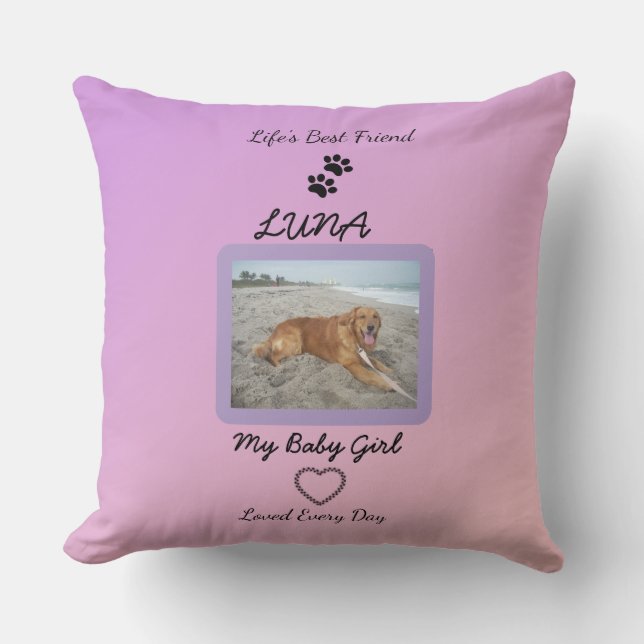 Life's Best Friend Celebration Throw Pillow (Front)