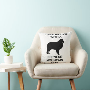 life's better with a bernese mountain dog throw pillow
