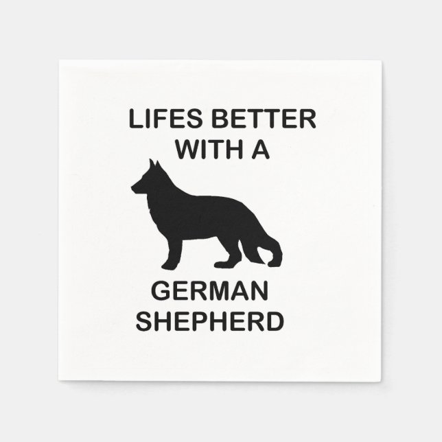 life's better with a german shepherd napkin (Front)