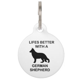 lifes better with a german shepherd pet tag