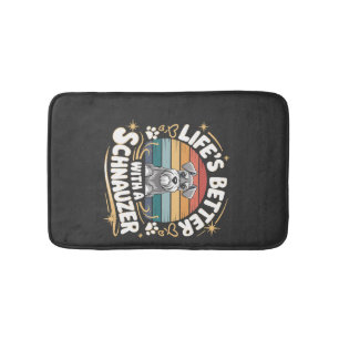 Life's Better With A Schnauzer Dog Vintage Bath Mat
