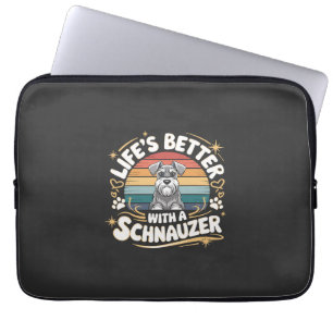 Life's Better With A Schnauzer Dog Vintage Laptop Sleeve