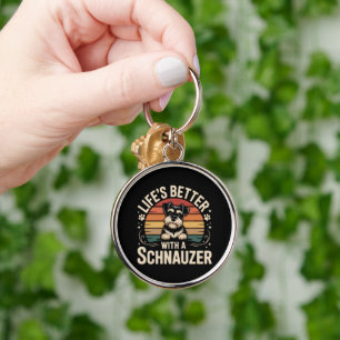 Life's Better With A Schnauzer Keychain
