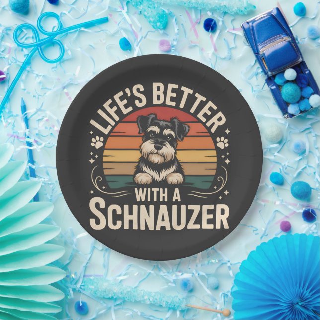 Life's Better With A Schnauzer Paper Plate (Party)
