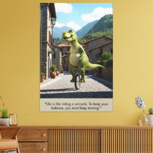 'Life's Like Riding a Bicycle' Motivational Quote Canvas Print