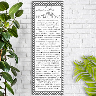 Lifes Little Instructions (charcoal black) Poster