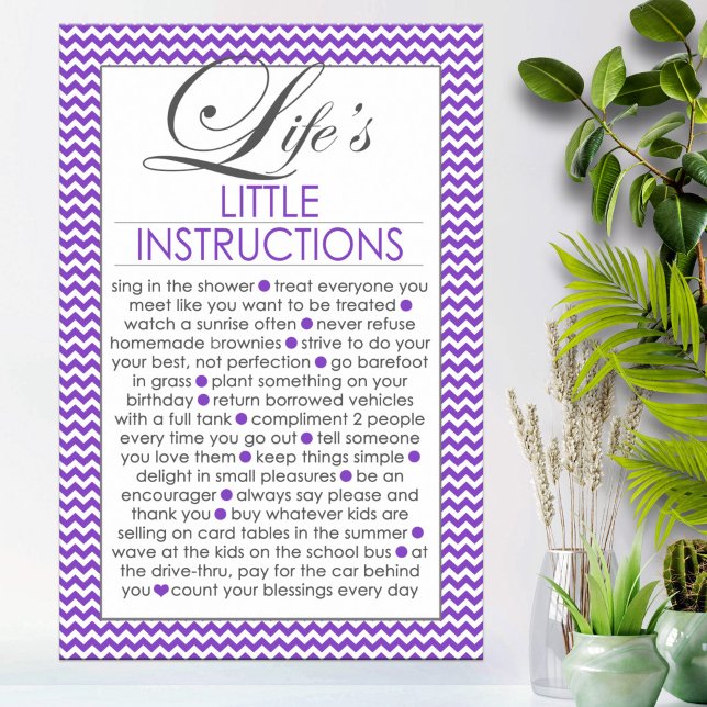 Life's Little Instructions Purple Poster (Creator Uploaded)