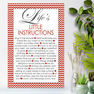 Life's Little Instructions Red Poster
