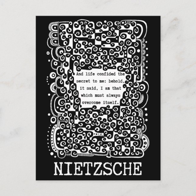 Lifes SECRET quote by Nietzsche Postcard (Front)