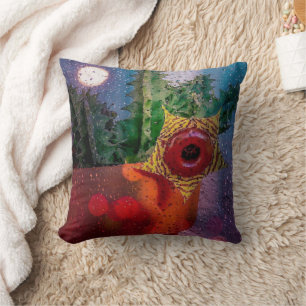 Lifesaver Cactus through a Rainy Window Throw Pillow