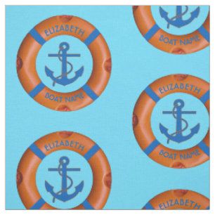 Lifesaver With Anchor And Sea Boat Or Yacht Owner Fabric