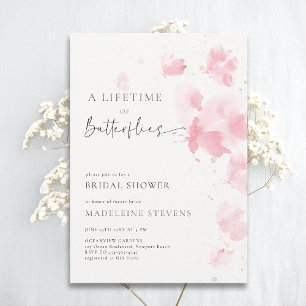 Lifetime Butterflies Romantic Blush Bridal Shower Invitation