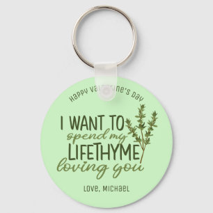 Lifetime Loving You Funny Pun Cute Valentine's Day Keychain