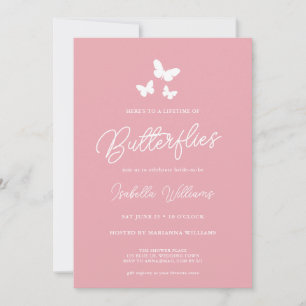 Lifetime of Butterflies Blush Pink Bridal Shower Invitation