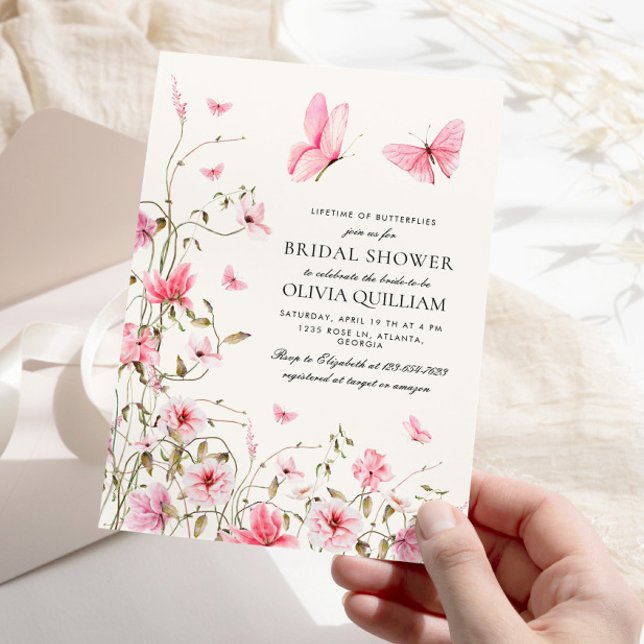 Lifetime of Butterflies Bridal Shower  Invitation (Creator Uploaded)