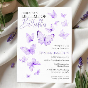 Lifetime of Butterflies Lavender Bridal Shower Invitation