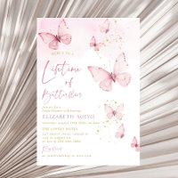 Lifetime of Butterflies Pink Gold Bridal Shower