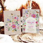 Lifetime of Butterflies Wildflower Bridal Shower Invitation<br><div class="desc">Featuring a vibrant array of colourful boho wildflowers and delicate vintage butterflies, this whimsical bridal shower invitation embodies the freshness and whimsy of spring. The floral arrangement bursts with lively colours, intertwined with the graceful flutter of butterfly wings, each element rendered in exquisite detail to capture the essence of a...</div>