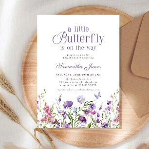 Lifetime of Butterflies Wildflowers Bridal Shower Invitation