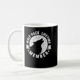 Lifetime Wolf Pack Member Distressed Howling Coffee Mug