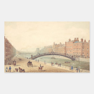 Liffey Bridge in Dublin by Samuel Frederick Brocas Sticker