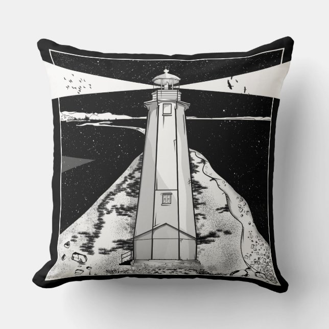 Lifhthouse Nelson New Zealand Throw Pillow (Front)