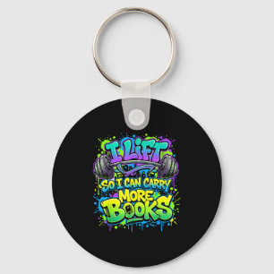 Lift can carry more books reading lovers reader keychain