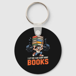 Lift can carry more books weightlifting literature keychain