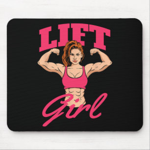 Lift Girl - Workout Gym Weightlifting Bodybuilding Mouse Pad